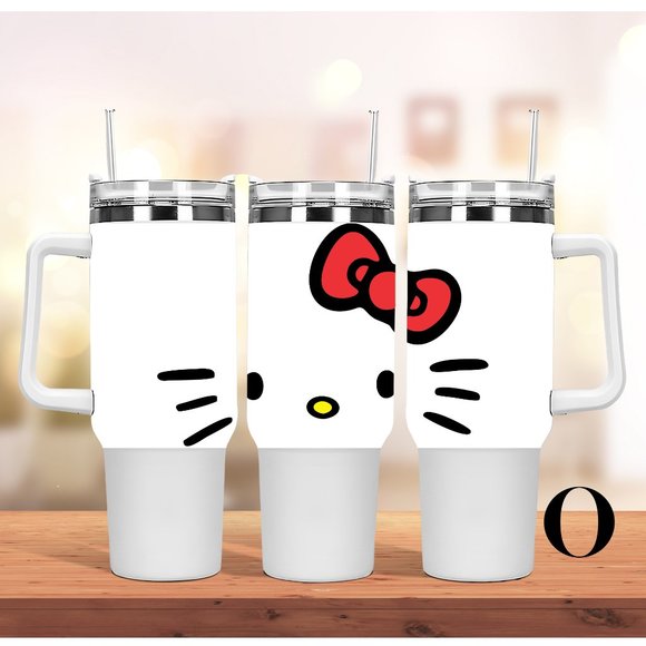 Sanrio Hello Kitty Tumbler 40 oz tumbler with hand carry handle and straw - Picture 7 of 17